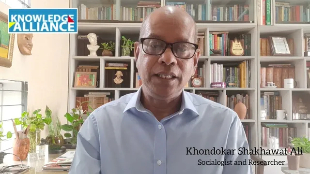 Khondokar Shakhawat Ali speaking to camera in his study, a Knowledge Alliance recording