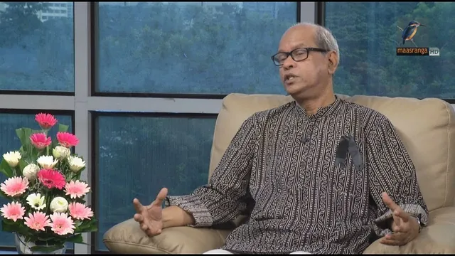 Khondokar Shakhawat Ali seated on the set of Maasranga Television's morning show